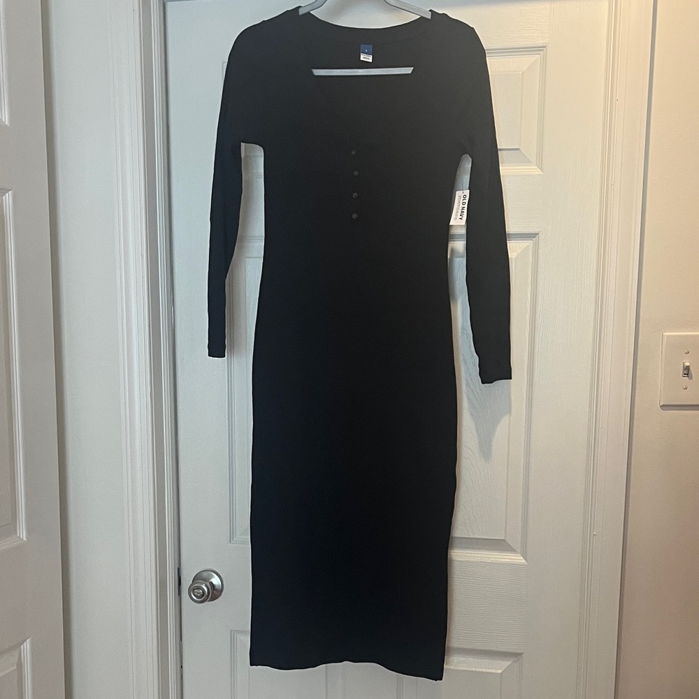 Old Navy Elegant Black Long Sleeve Dress